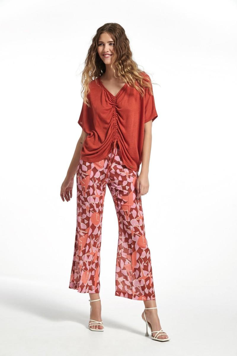 oky coky PANTALÓN FAISAN SEERSUCHER ESTAMPADO MULTICOLOR Descuento