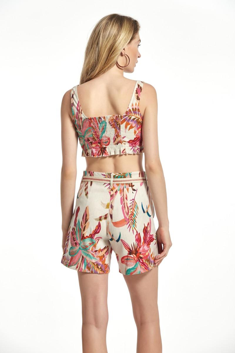 oky coky PANTALÓN UGAR LINO STRETCH ESTAMPADO Superdescuento