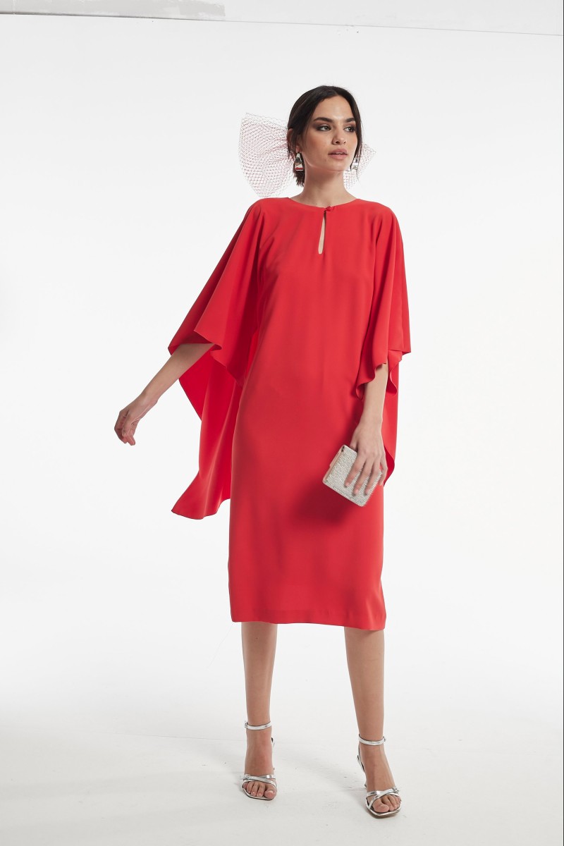 oky coky VESTIDO ZALDON TEJIDO ACREPADO Precios de Black Friday