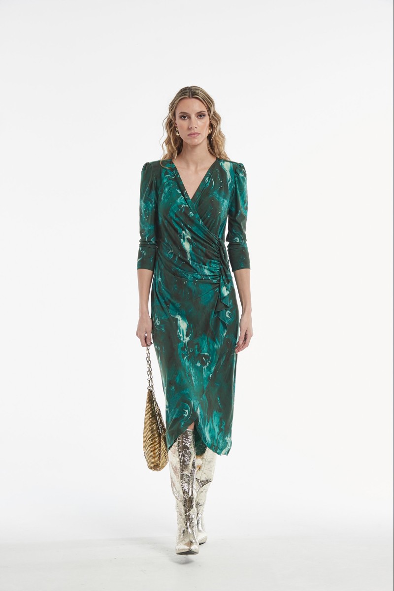 oky coky VESTIDO PATER PUNTO ESTAMPADO DOBLE CARA Ofertas de temporada