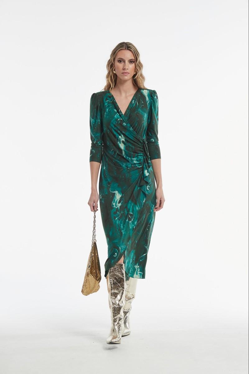 oky coky VESTIDO PATER PUNTO ESTAMPADO DOBLE CARA Ofertas de temporada