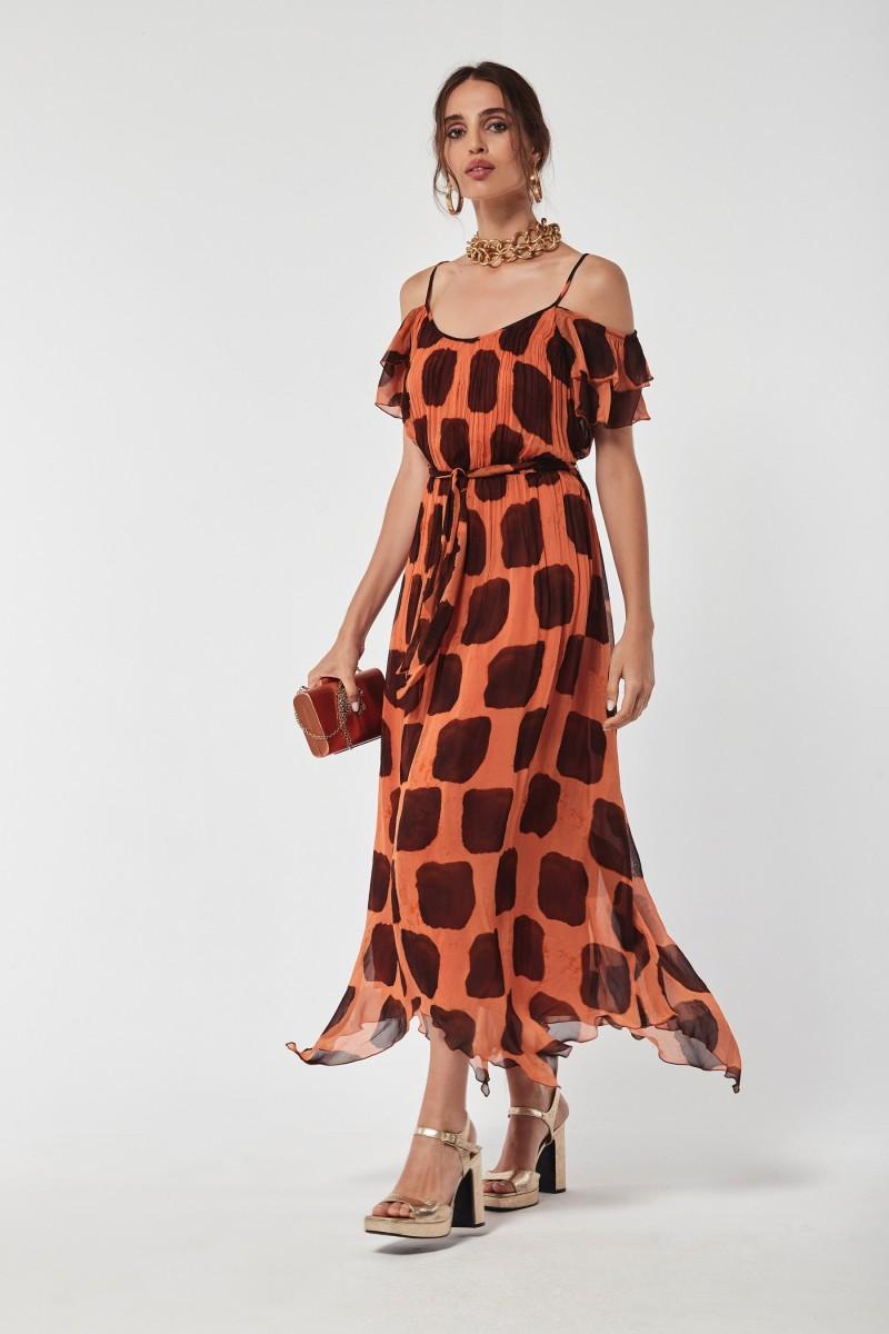 oky coky VESTIDO LAMIAL GASA BAMBULA ESTAMPADA Libre de impuestos