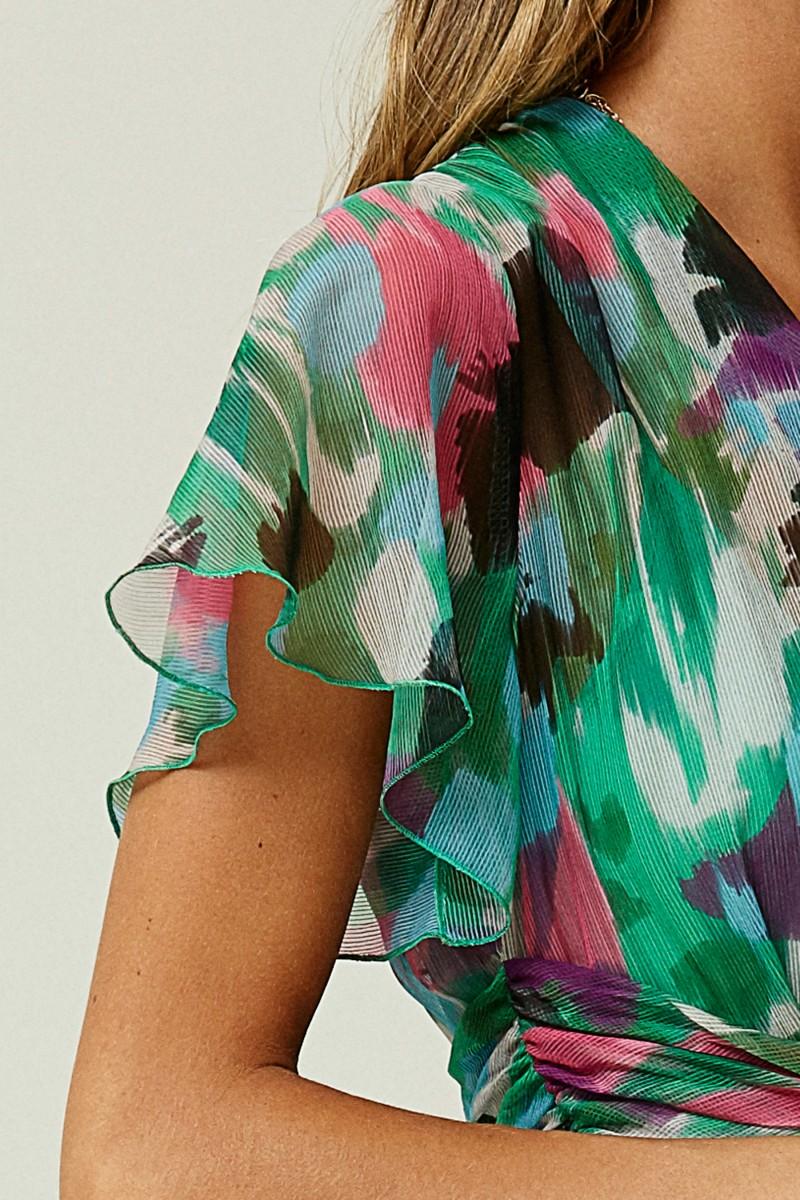 oky coky VESTIDO LAZO EN CINTURA GASA ESTAMPADA Rebajas de fin de temporada