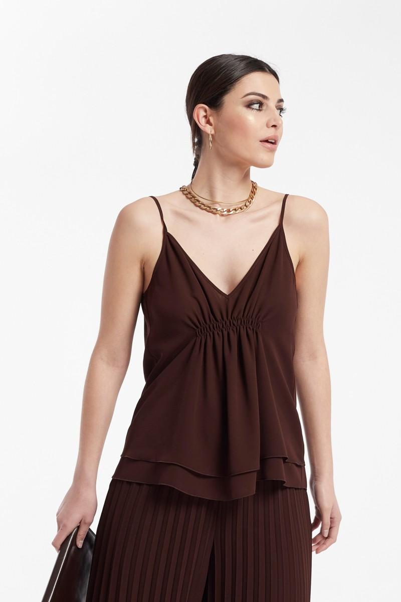 oky coky TOP TIRANTES AURA CON DETALLE EN PECHO GASA CHIFFON