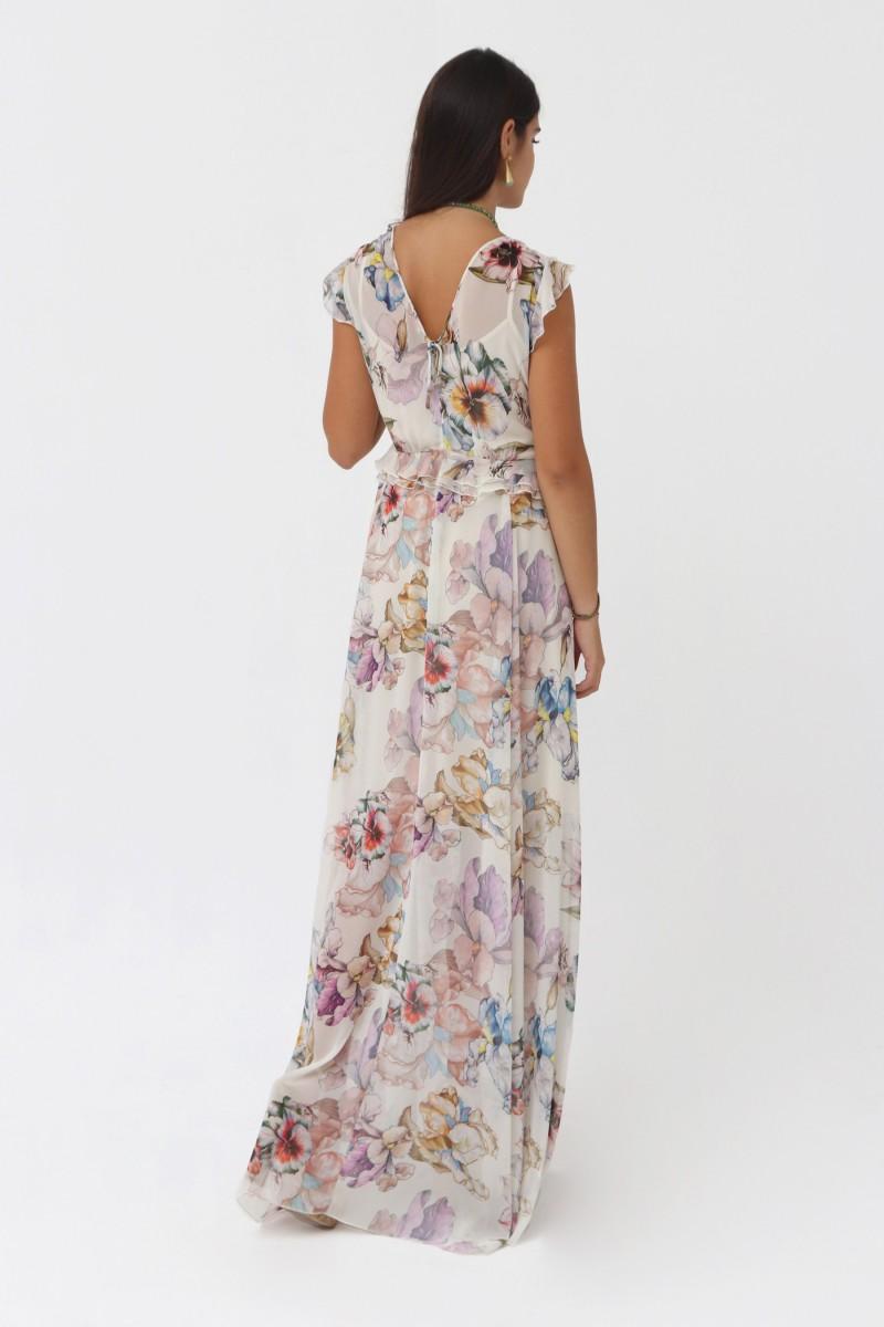 oky coky VESTIDO LARGO ROCO GASA ESTAMPADA En oferta