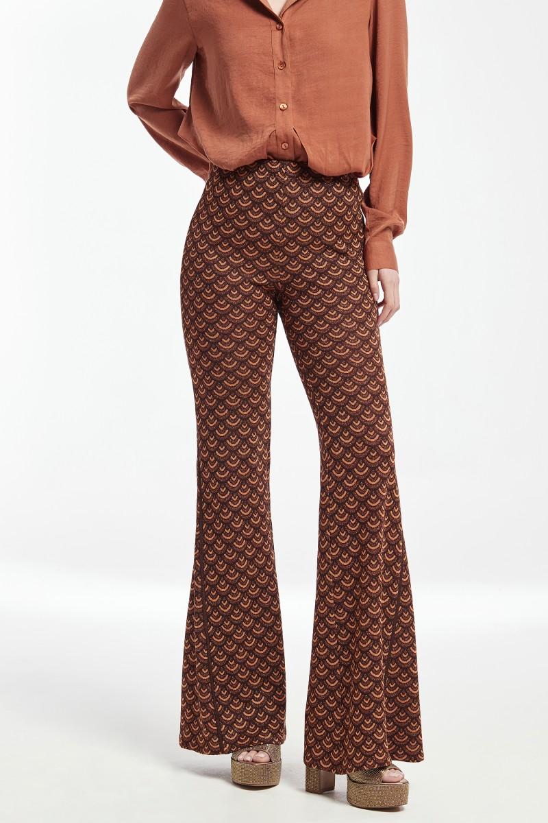 oky coky PANTALÓN ACAMPANADO ZOTA PUNTO DE LUREX MULTICOLOR Rebajas de fábrica