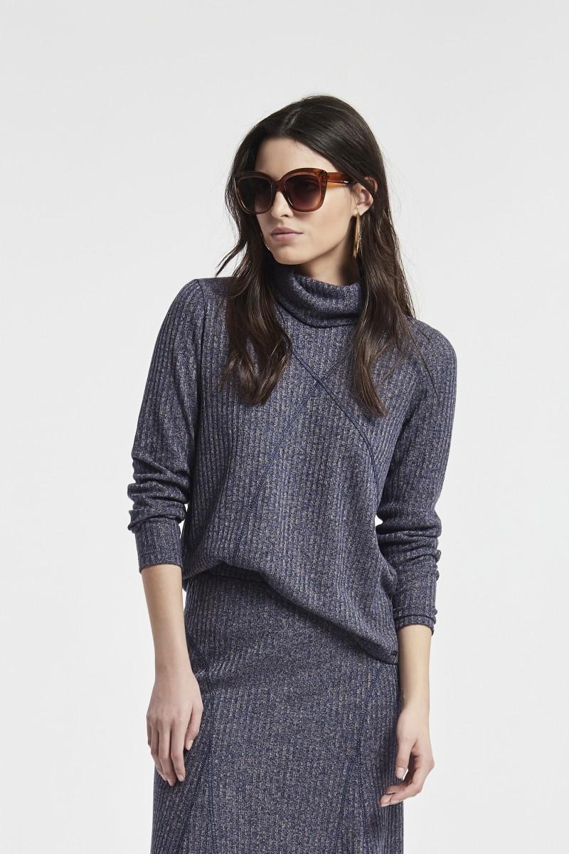 oky coky TOP CHENKA CON PESPUNTES MARCADOS PUNTO CANALE MELANGE Descuento
