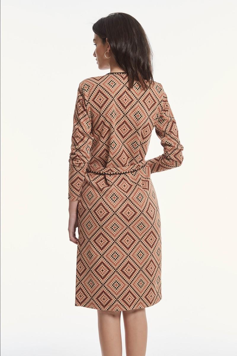 oky coky VESTIDO CINTO JACQUARD PUNTO GEOMETRICO En oferta