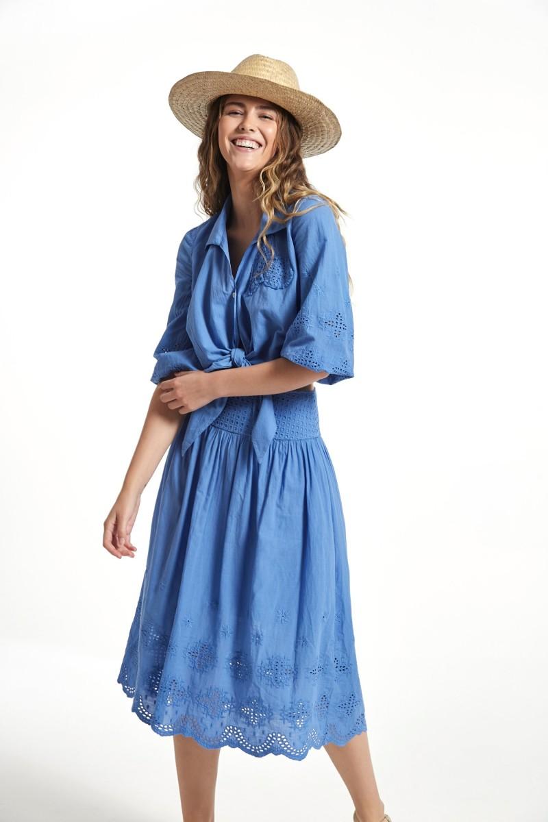 oky coky CAMISA URIBE VOILE BORDADO PERFORADO Superdescuento