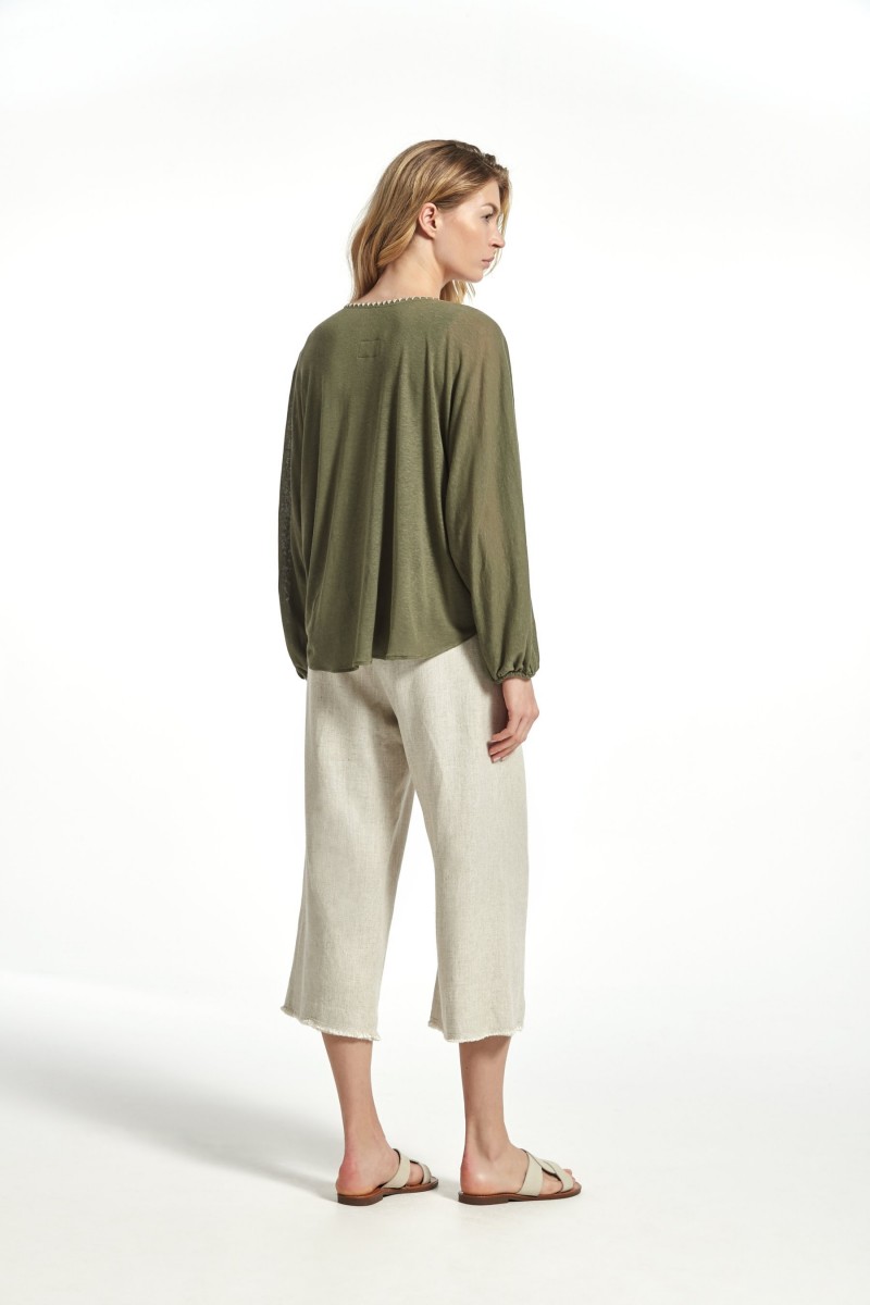 oky coky PANTALÓN BRUSE LINO RUSTICO Rebajas baratas