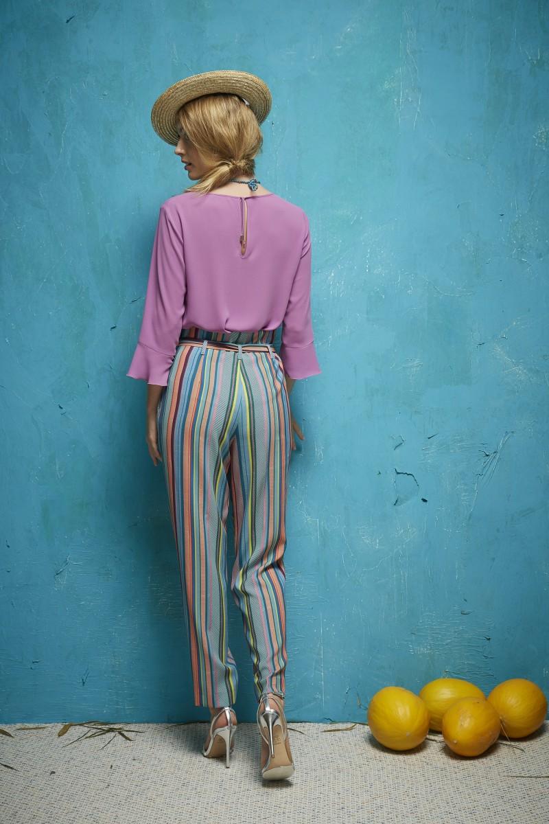 oky coky PANTALÓN FOZUL ESTAMPADO RAYAS MULTICOLOR Ofertas