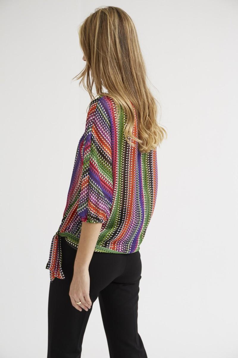oky coky TOP MANGA JAPONESA JACQUARD RAYA LUREX E Gran oferta