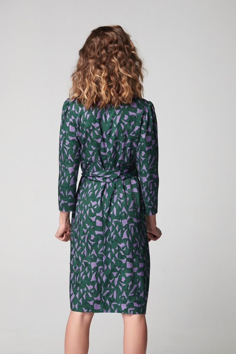 oky coky VESTIDO MEZUN JACQUARD ESTAMPADO BICOLOR COMPRAR AHORA