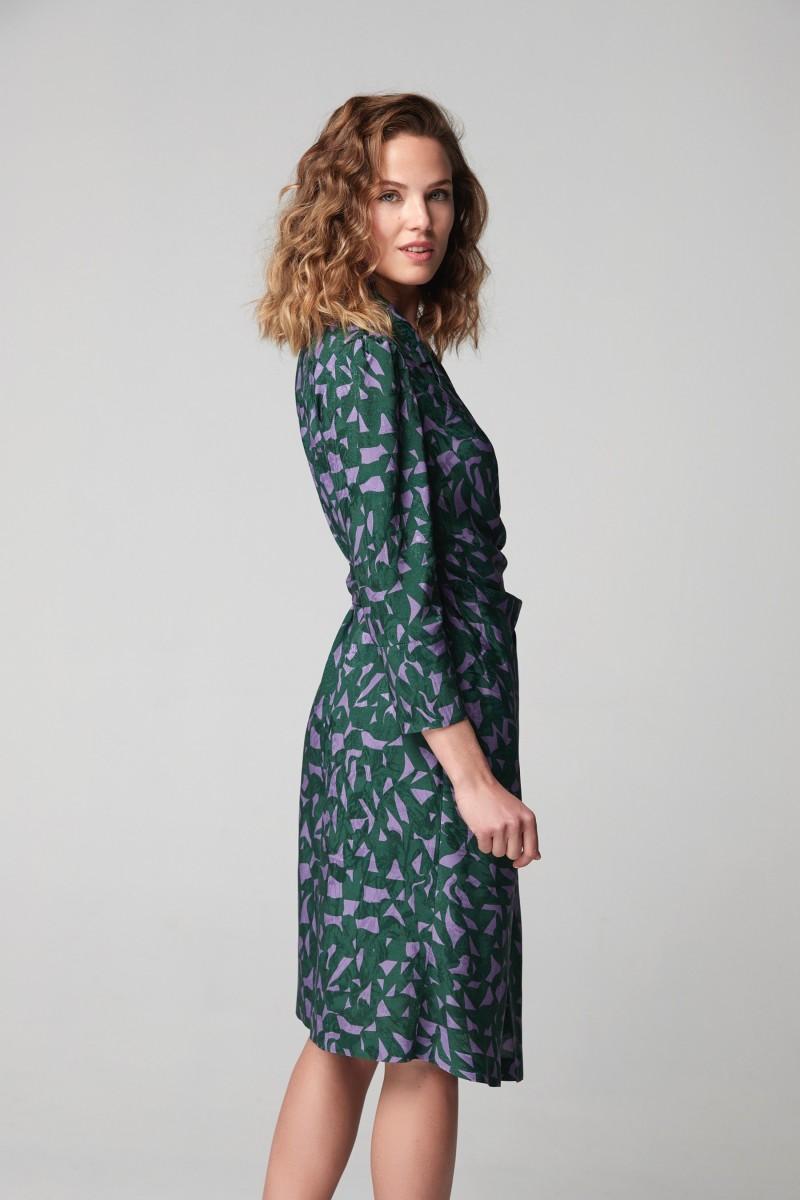 oky coky VESTIDO MEZUN JACQUARD ESTAMPADO BICOLOR COMPRAR AHORA