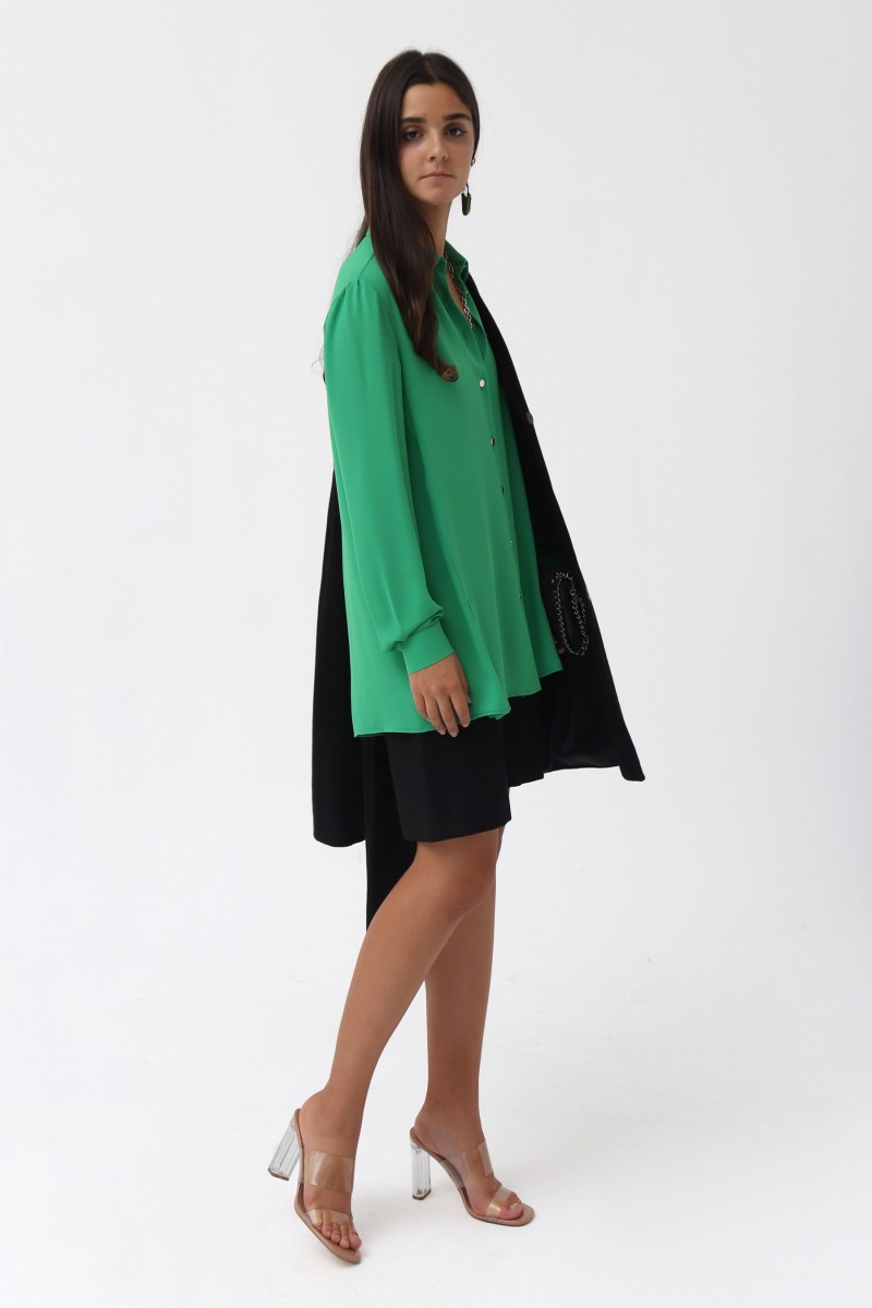 oky coky CAMISA LARGA DE GASA ABERTURAS Descuento por venta flash