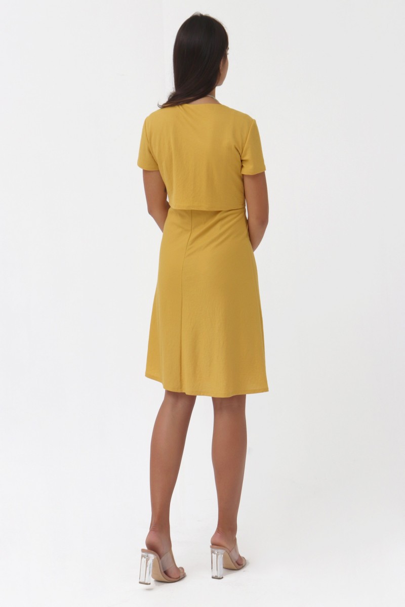 oky coky VESTIDO FRUNCE CON MANGA PUNTO GRANITO Ofertas de temporada