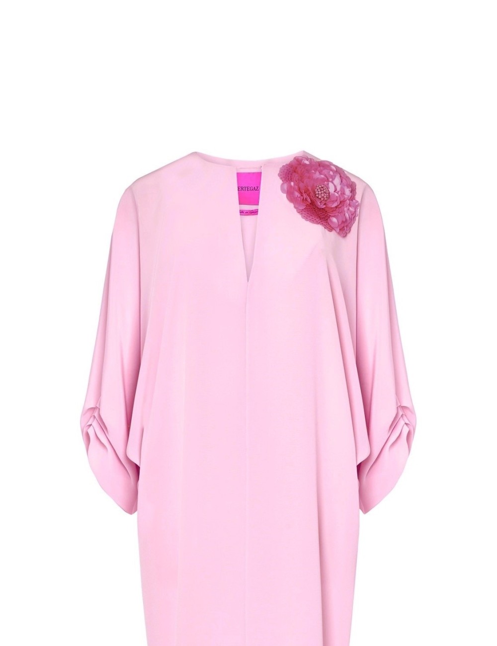 pertegaz Túnica con flor bordada rosa Tienda de fábrica