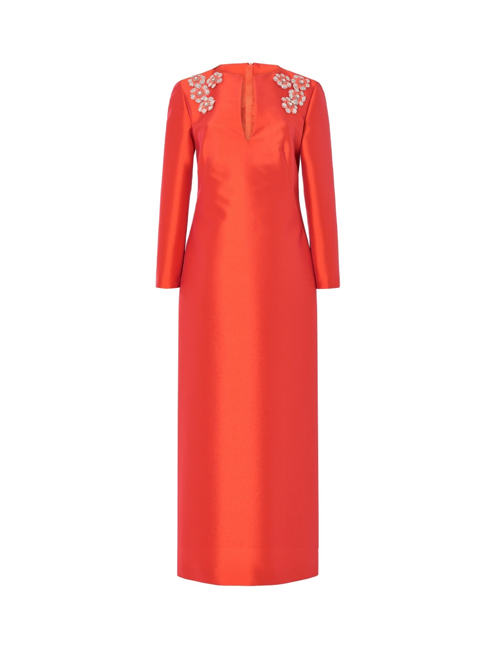 pertegaz Túnica de raso con flores bordadas rojo Descuentos del mes