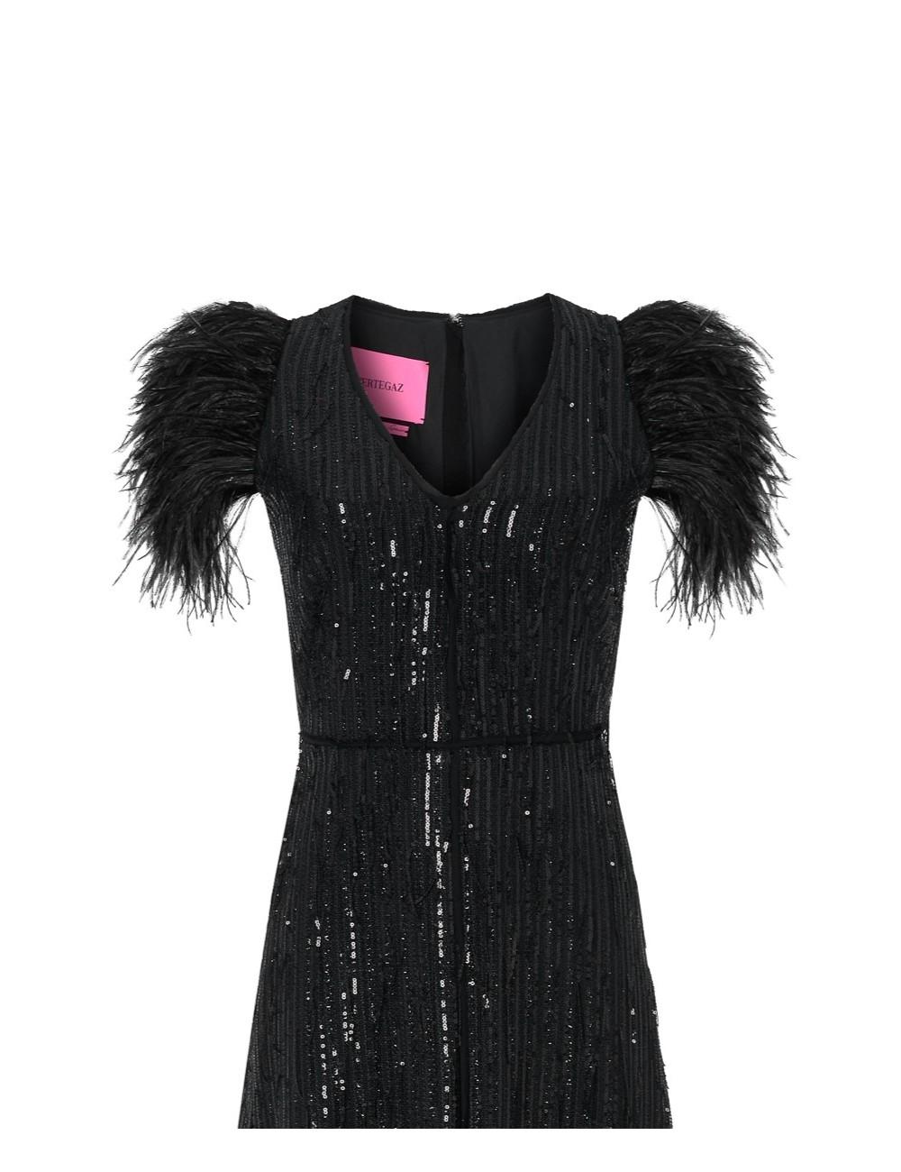 pertegaz Vestido de lentejuelas con plumas Ofertas especiales