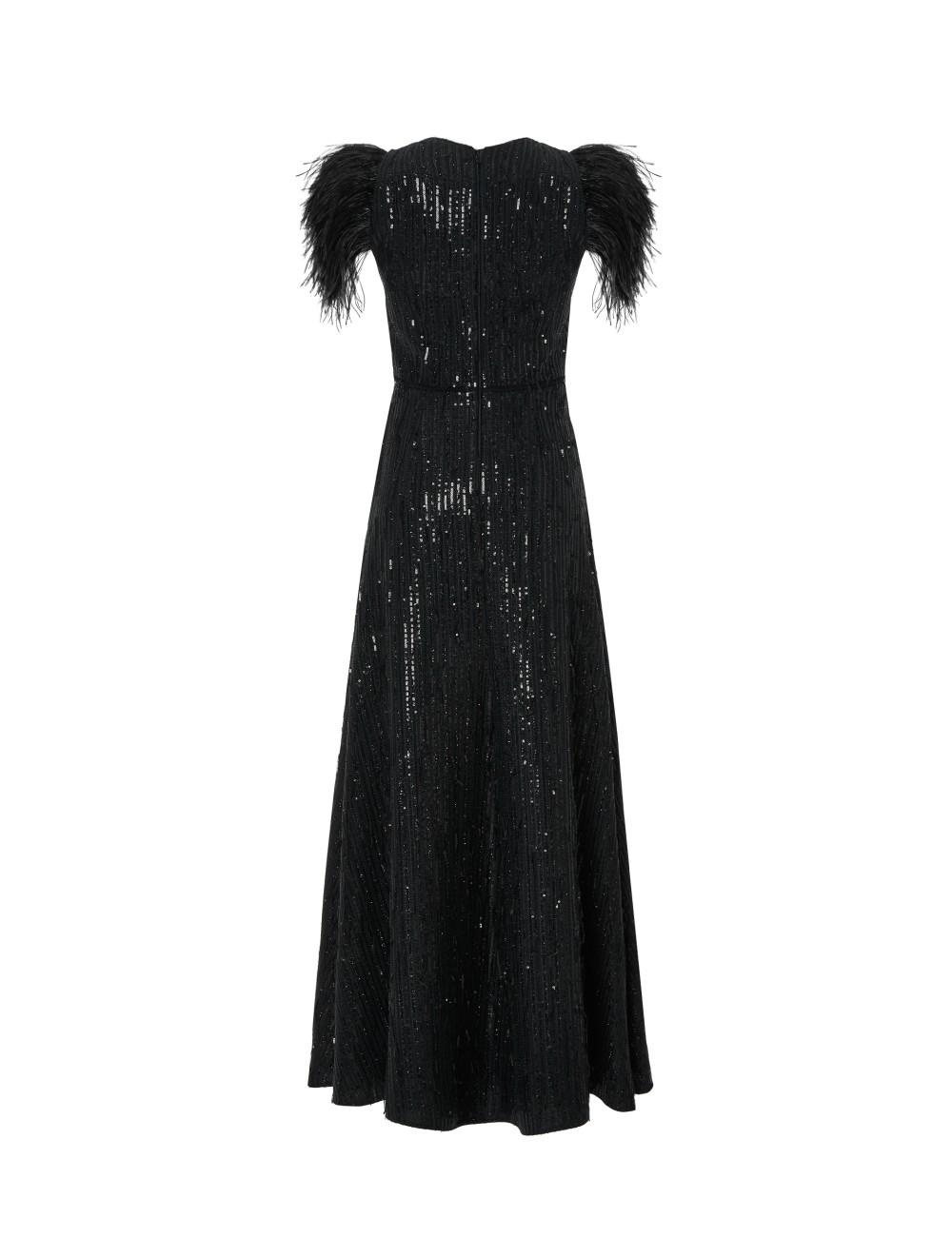 pertegaz Vestido de lentejuelas con plumas Ofertas especiales