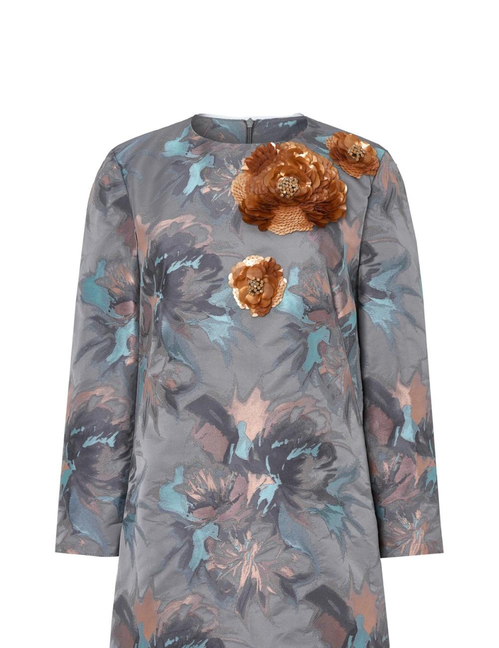 pertegaz Vestido túnica corto jacquard floral Grandes ahorros