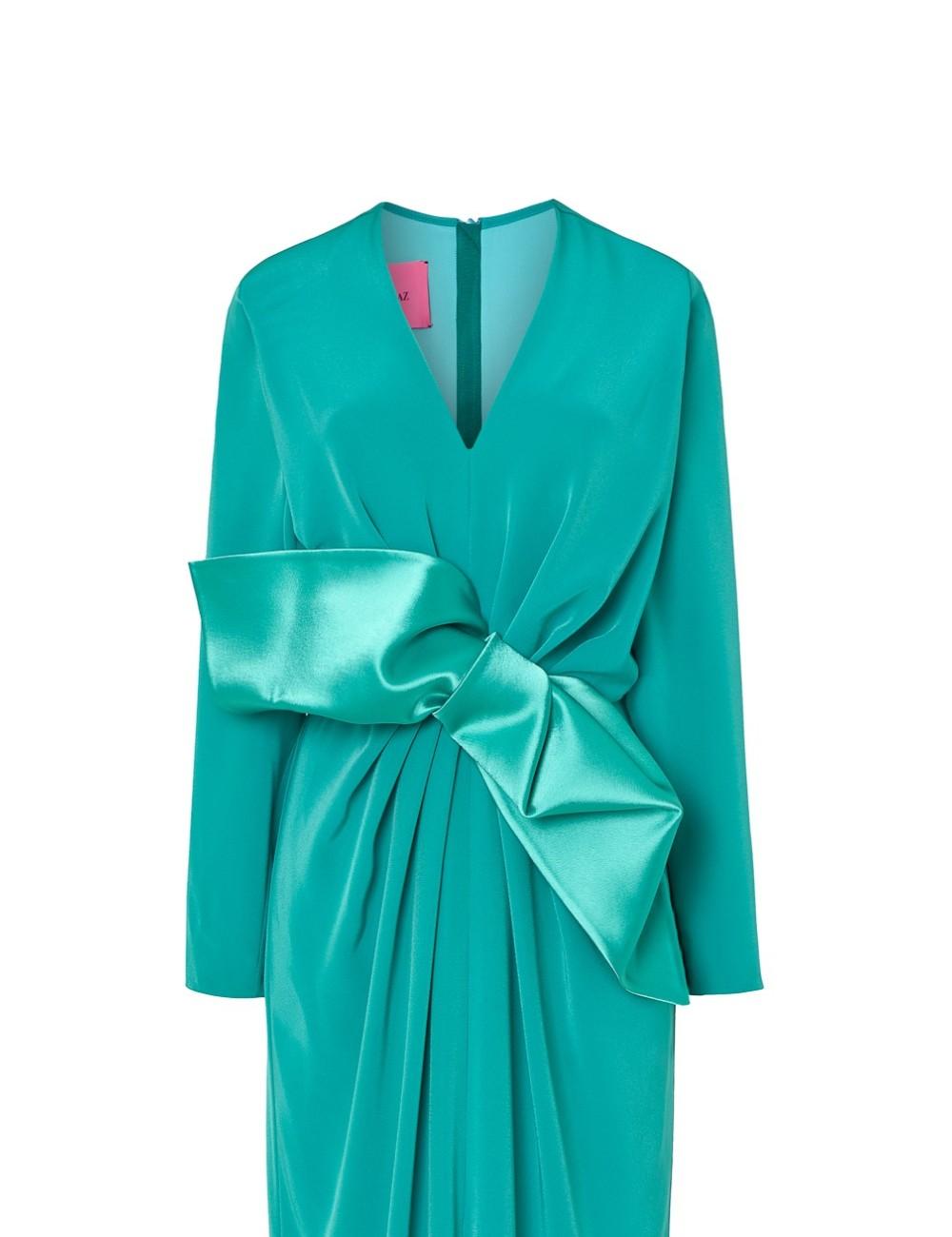 pertegaz Vestido largo con lazo verde 2025