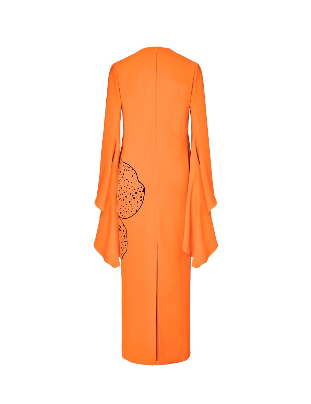 pertegaz Vestido volantes con print y bordado floral naranja Outlet