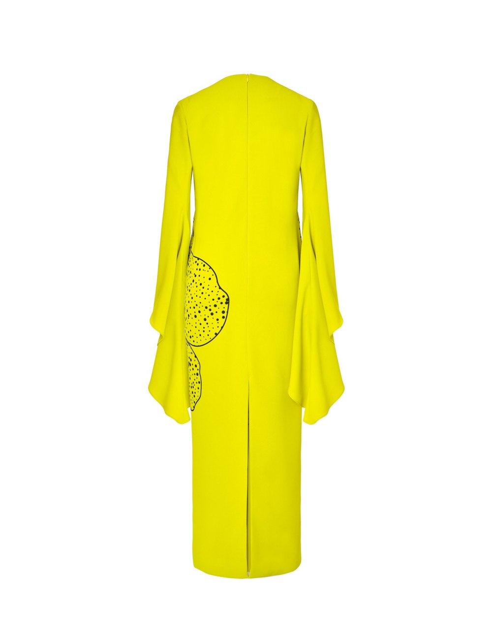 pertegaz Vestido volantes con print y bordado floral amarillo Rebajas