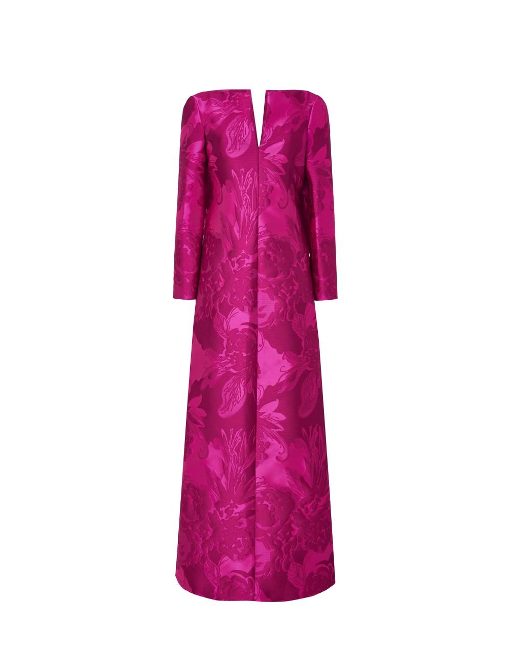 pertegaz Vestido jacquard floral con lazo