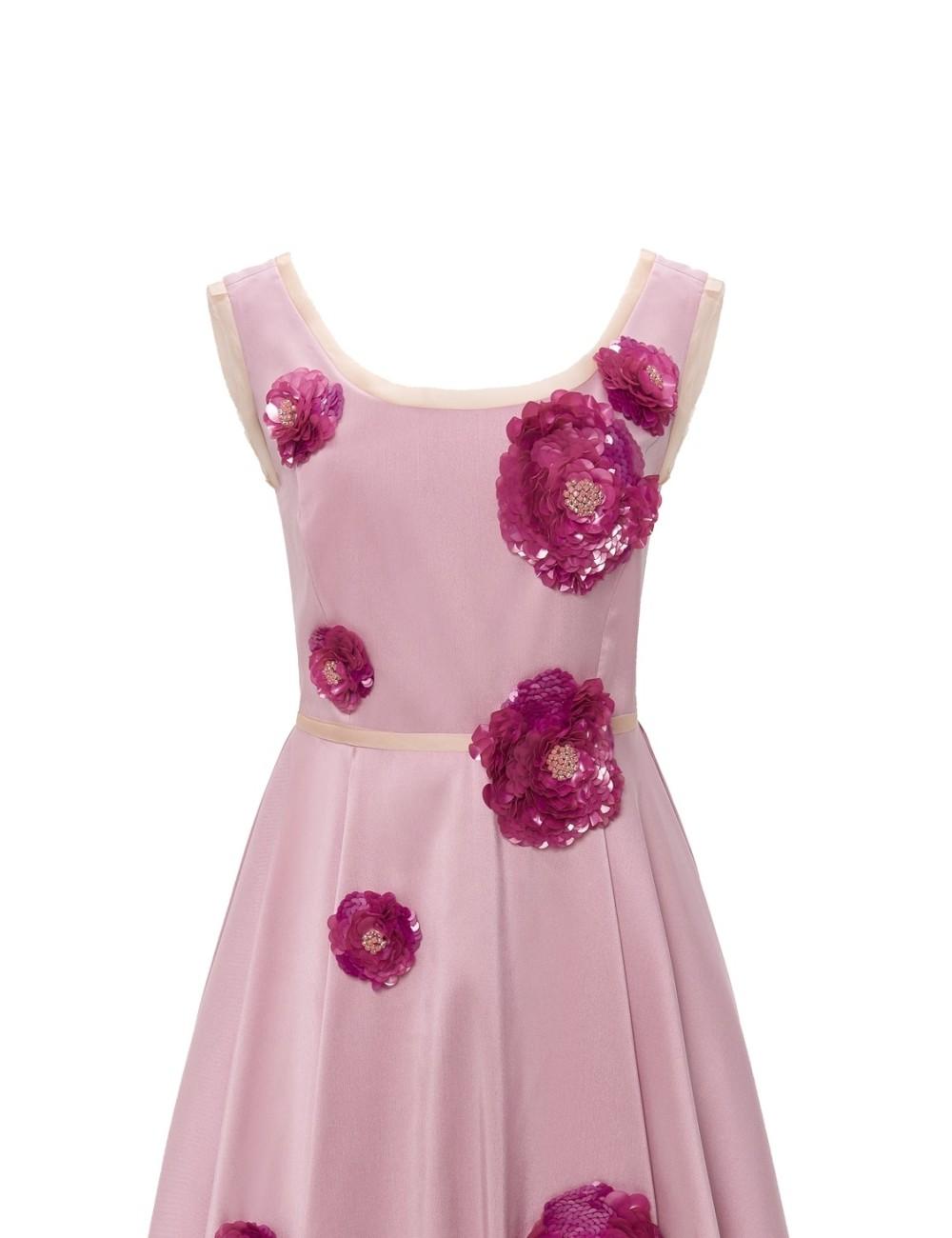 pertegaz Vestido Alba con flores bordadas rosa Mejor oferta