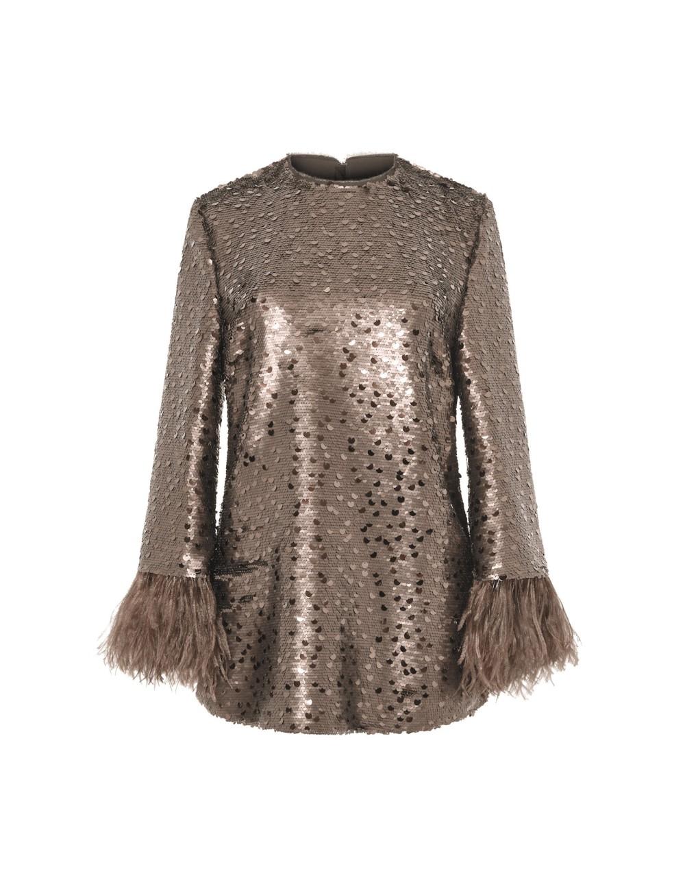 pertegaz Cuerpo de paillettes con plumas champagne COMPRAR AHORA