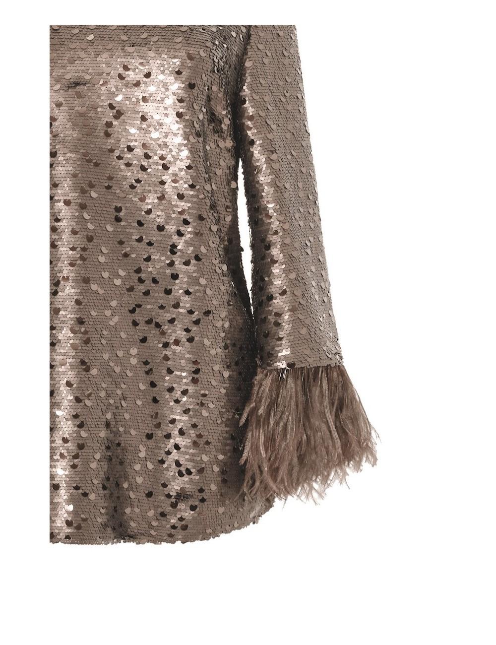 pertegaz Cuerpo de paillettes con plumas champagne COMPRAR AHORA