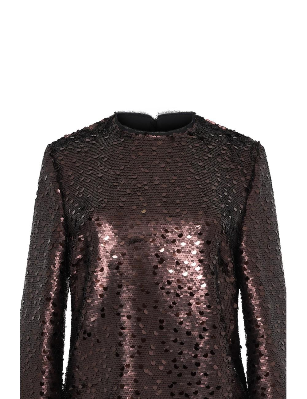 pertegaz Cuerpo de paillettes con plumas marrón ÚLTIMAS EDICIONES