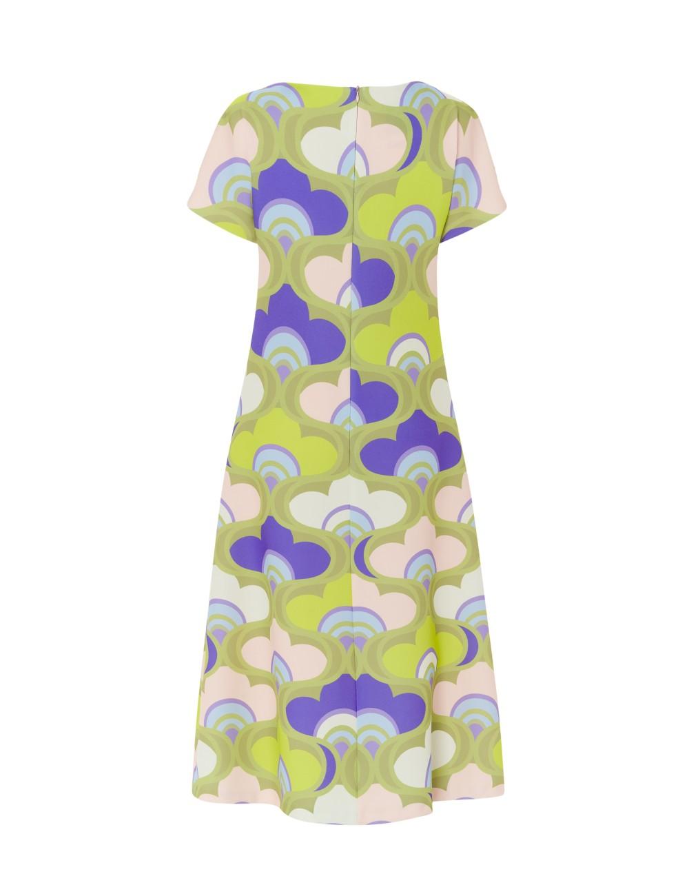 pertegaz Vestido midi estampado retro manga corta Libre de impuestos