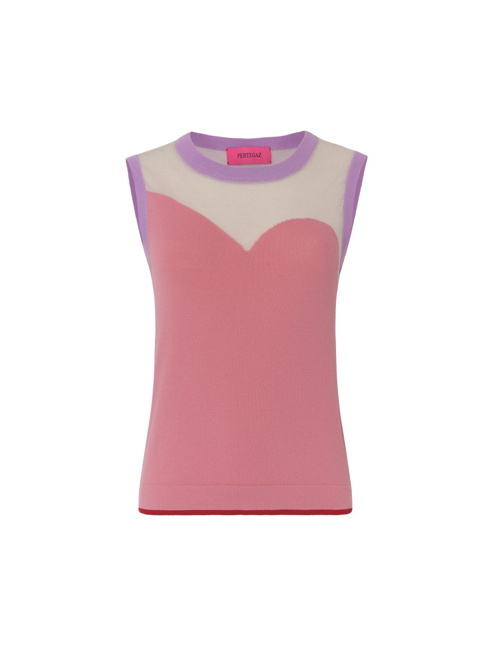 pertegaz Top punto contraste rosa Última moda