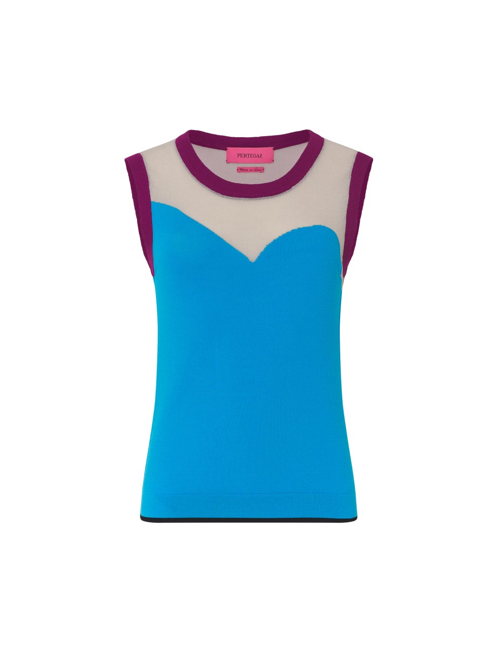 pertegaz Top punto contraste azul Descuento por venta flash