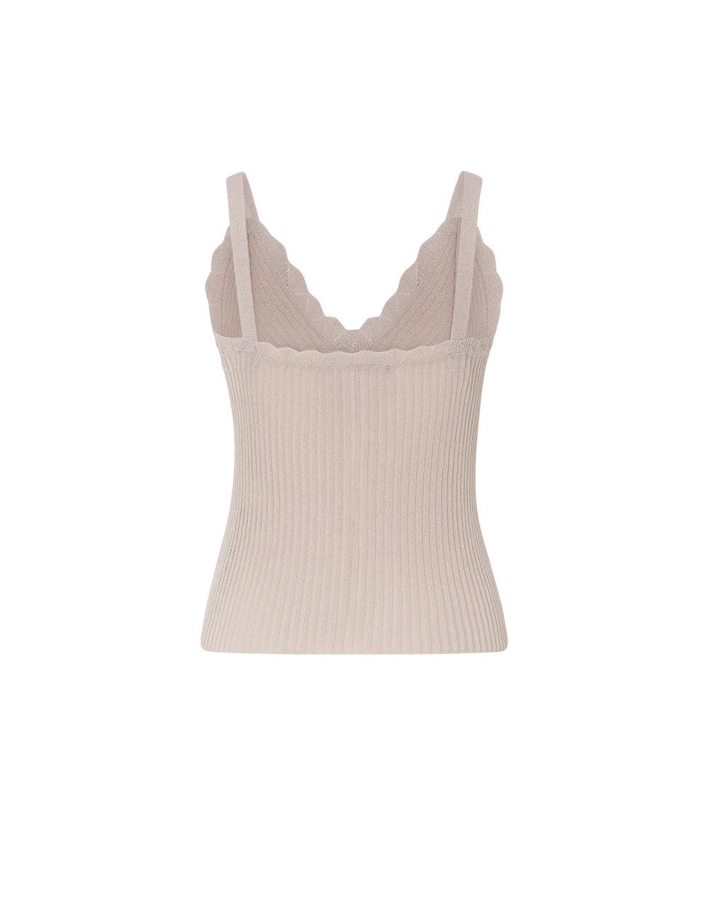 pertegaz Top punto canalé nude Venta caliente