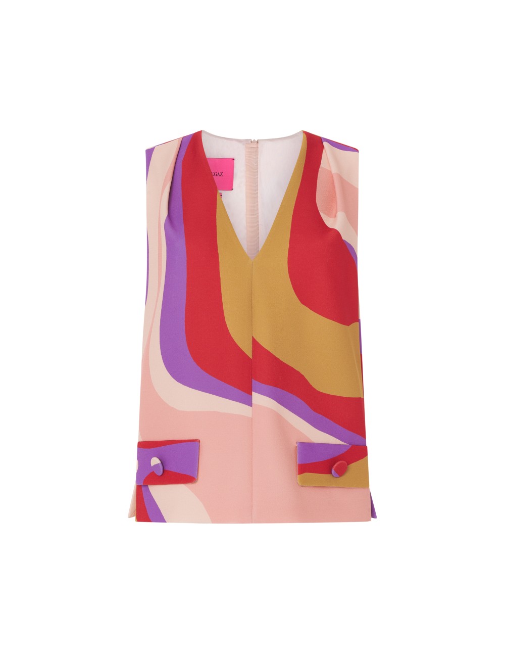 pertegaz Cuerpo crepe print ondas Rebajas top