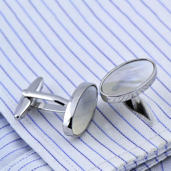 ﻿shlax & wing Mother of Pearl Mens Cufflinks Gift Men’s Cuff Links Oval 61 Grandes descuentos