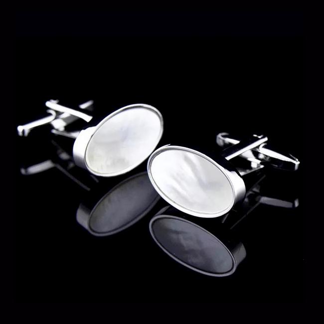 ﻿shlax & wing Mother of Pearl Mens Cufflinks Gift Men’s Cuff Links Oval 61 Grandes descuentos