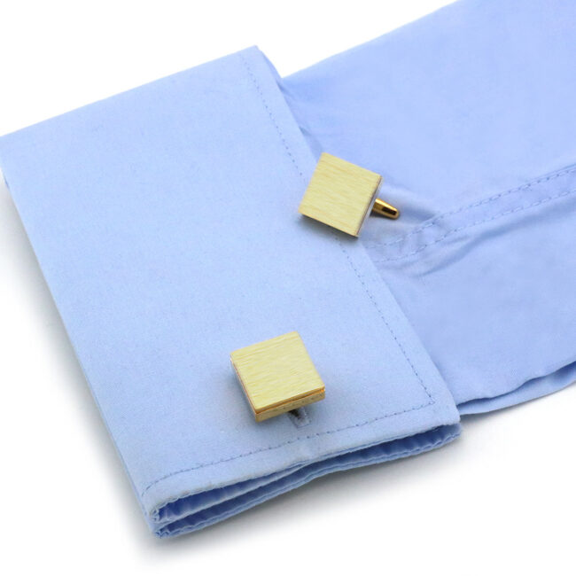 shlax & wing Square Elegant Style Cuff Link for Men Cufflinks Wedding Gold Shiny 87 Liquidación