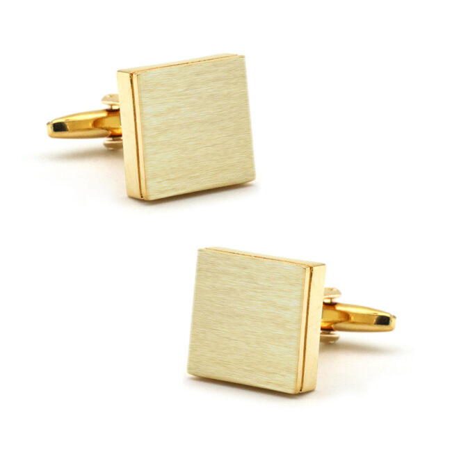 shlax & wing Square Elegant Style Cuff Link for Men Cufflinks Wedding Gold Shiny 87 Liquidación