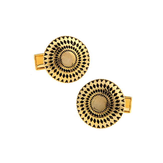 shlax & wing Wedding Gold Circular Elegant Style Cuff Link for Men Cufflinks 90 shlax & wing Wedding Gold Circular Elegant Style Cuff Link for Men Cufflinks 90