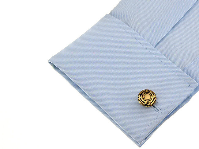 shlax & wing Wedding Gold Circular Elegant Style Cuff Link for Men Cufflinks 90 Precios de Black Friday