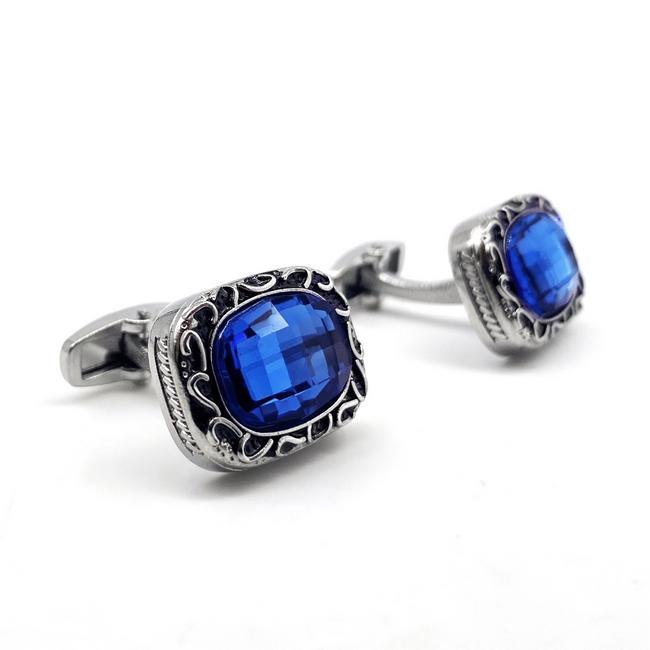 shlax & wing Blue Crystal Cufflinks for Men Business Gift Men’s Cuff Links 03 Descuentos del mes