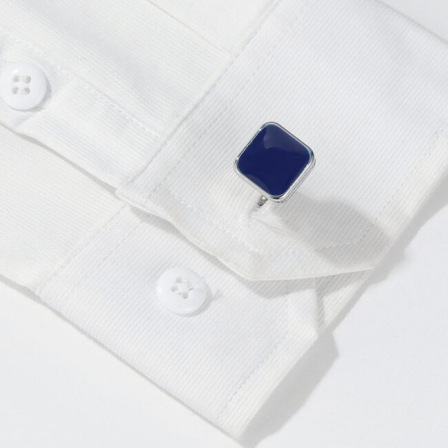 shlax & wing Classic Navy Enamel Cufflinks for Men Cuff Links New Business 96 Oferta exclusiva