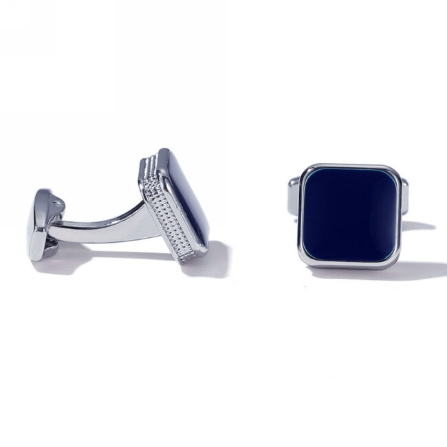 shlax & wing Classic Navy Enamel Cufflinks for Men Cuff Links New Business 96 Oferta exclusiva