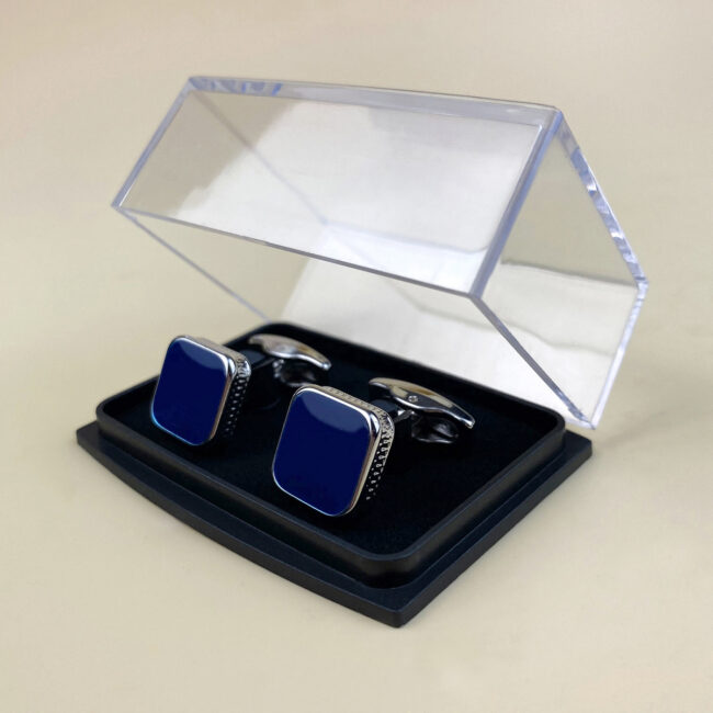 shlax & wing Classic Navy Enamel Cufflinks for Men Cuff Links New Business 96 Oferta exclusiva