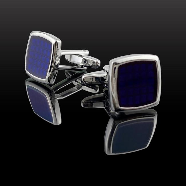 shlax & wing Navy Enamel Cufflinks for Men Cuff Links New Classic 69 Última moda