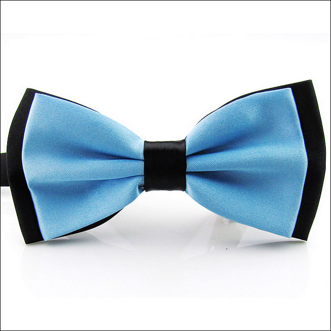 shlax & wing Black Light Blue Solid Mens Pre-tied Ajustable SilkBlend Wedding Dress SilkBlend Bow Tie Ofertas de temporada